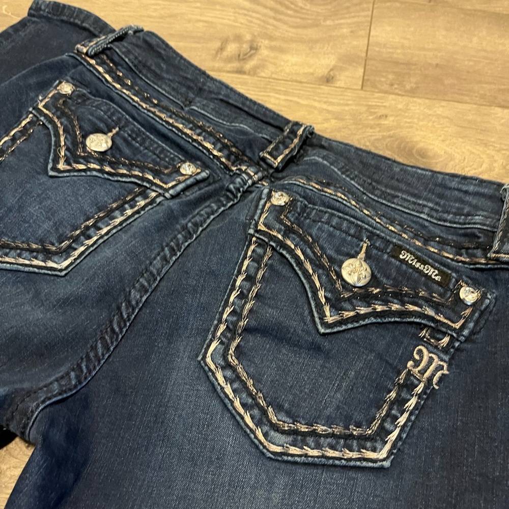 Miss Me Loose Saddle Stitch Border Skinny Jeans